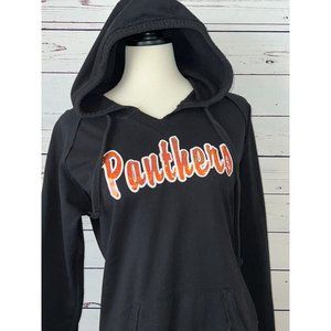 Panthers hooded sweatshirt hoodie Large Pennant Sportswear spell out black‎
